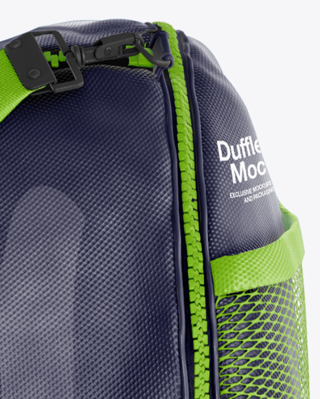 Download Duffle Bag - Front View in Apparel Mockups on Yellow ...