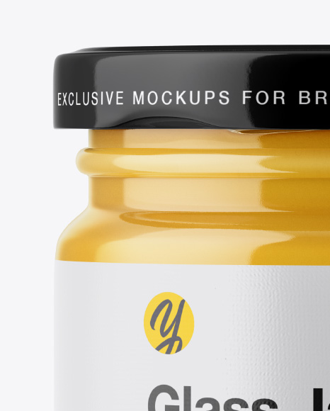 Glass Jar with Sugared Honey Mockup PSD #2