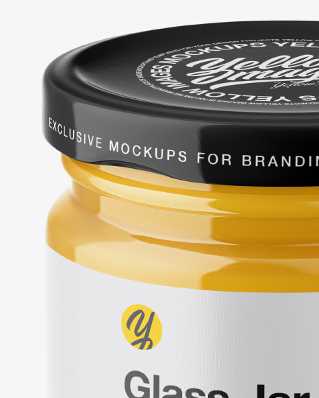 Glass Jar with Sugared Honey Mockup PSD #2