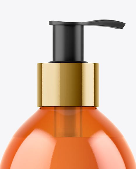 Orange Liquid Soap Bottle Mockup PSD #2