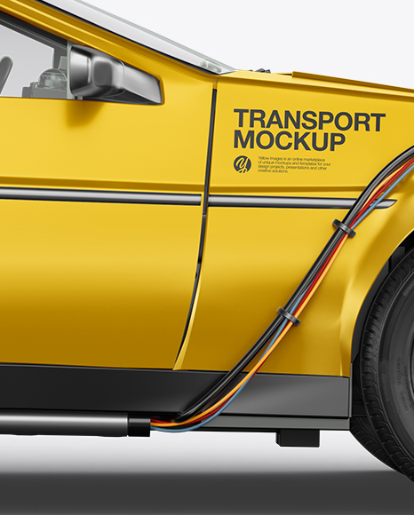 Download Sport Car Mockup Side View In Vehicle Mockups On Yellow Images Object Mockups PSD Mockup Templates