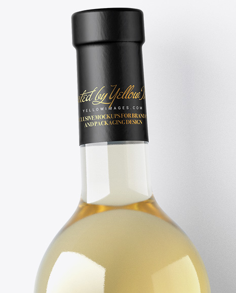 White Wine Bottle w/ Corkscrew and Card Mockup