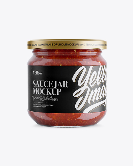 Glass Jar With Sauce Mockup PSD #2