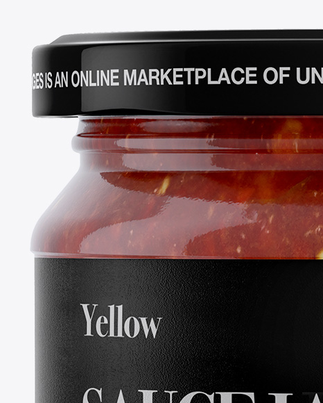 Glass Jar With Sauce Mockup PSD #1