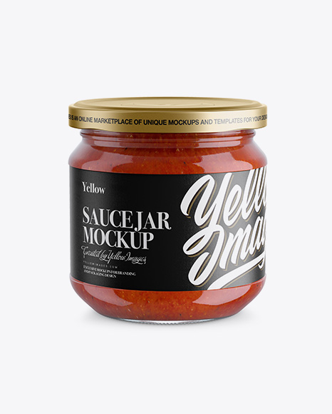 Glass Jar With Sauce Mockup PSD #2