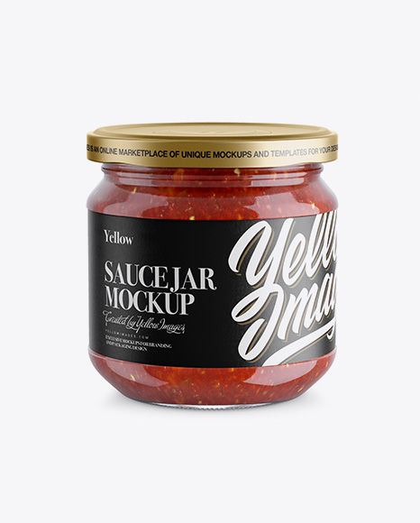 Glass Jar With Sauce Mockup PSD #2