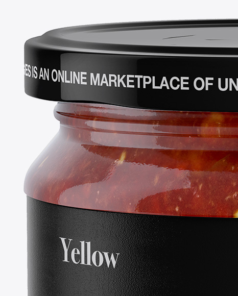Glass Jar With Sauce Mockup PSD #1