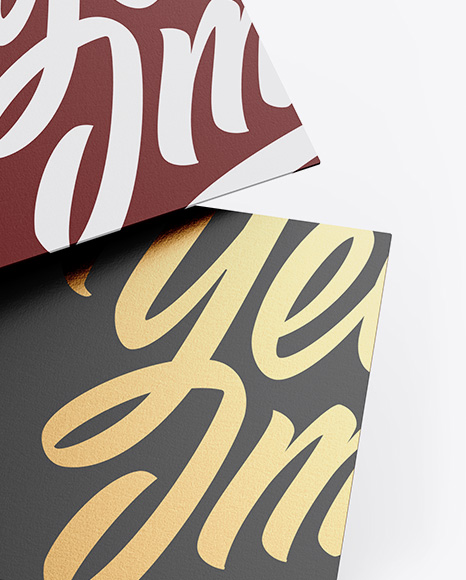 Two Paper Business Cards Mockup PSD #1