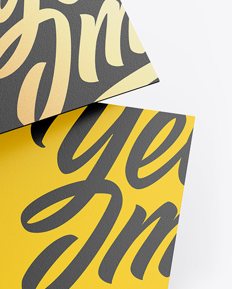 Two Textured Business Cards Mockup PSD #1