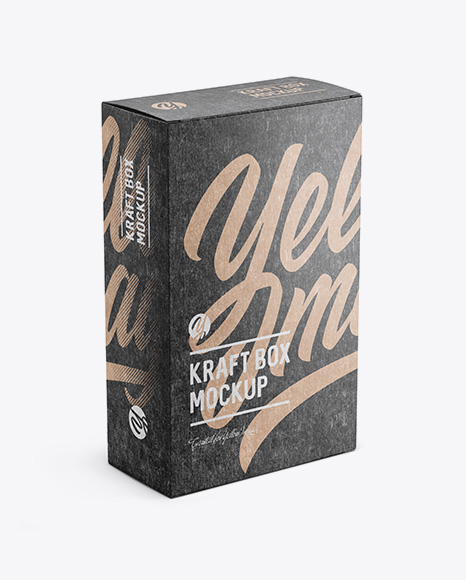 Kraft Paper Box Mockup   Half Side View (High Angle Shot) PSD #6