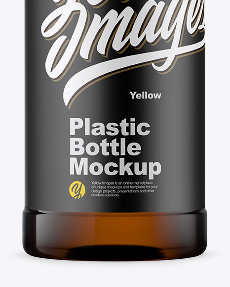 Amber Plastic Bottle Mockup PSD #1