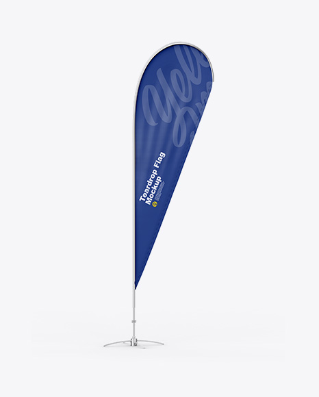 Textured Teardrop Flag Mockup