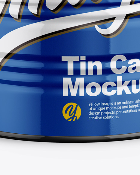 Glossy Tin Can Mockup