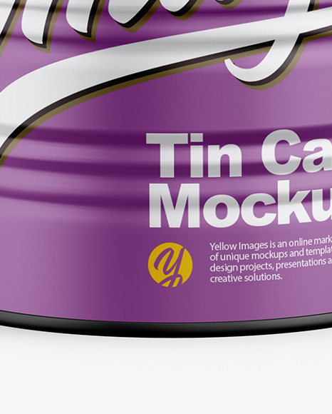 Matte Tin Can Mockup on Yellow Images Object Mockups