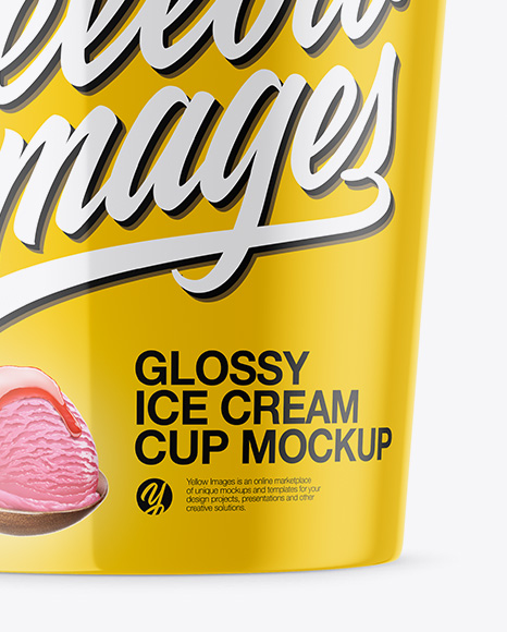 Glossy Ice Cream Cup Mockup PSD #1