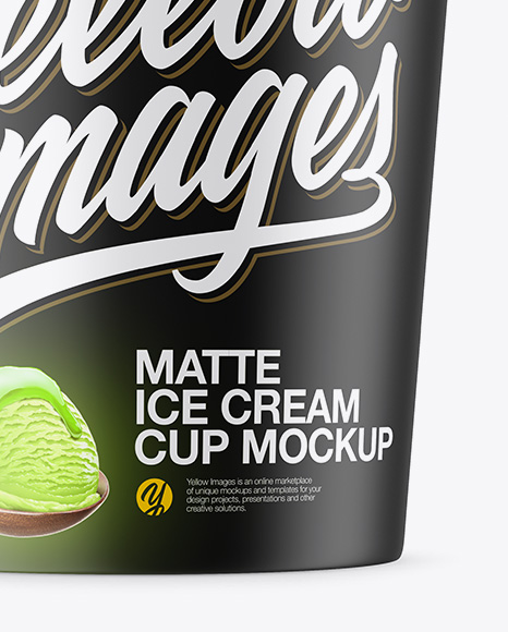 Matte Ice Cream Cup Mockup PSD #1