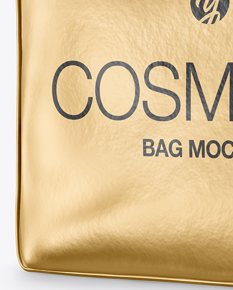 Metallic Cosmetic Bag Mockup PSD #1