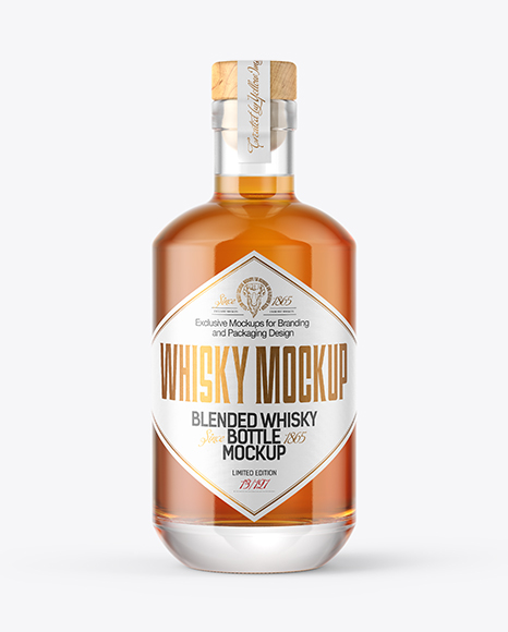 Download Whiskey Bottle With Wooden Cap Mockup In Bottle Mockups On Yellow Images Object Mockups Yellowimages Mockups