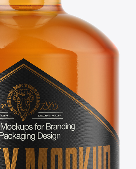 Download Dry Gin Bottle With Wooden Cap Psd Mockup Yellowimages