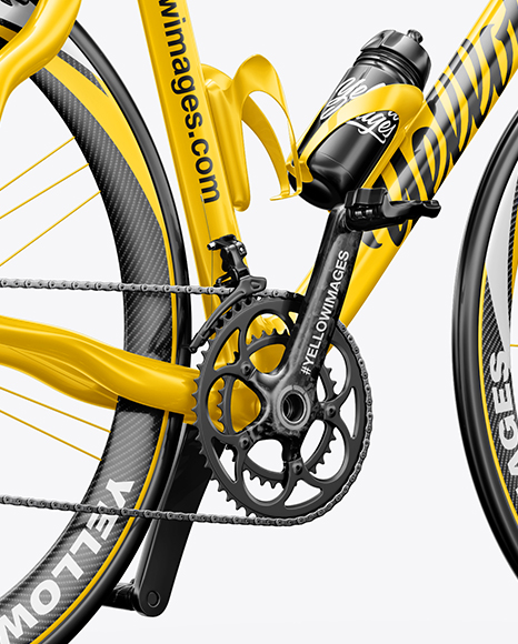 Download Road Bicycle Mockup Back Half Side View In Vehicle Mockups On Yellow Images Object Mockups PSD Mockup Templates