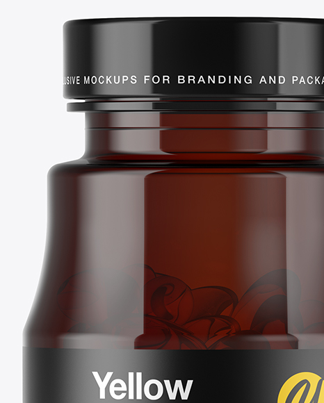 Amber Pills Bottle Mockup