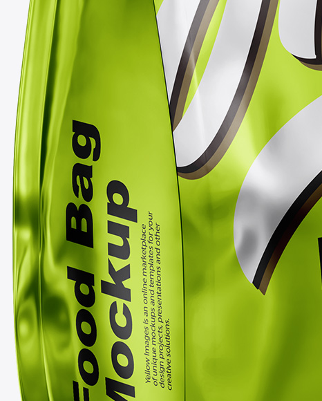 Glossy Metallic Food Bag Mockup PSD #1