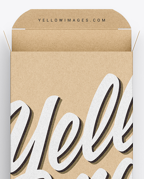 Opened Kraft Box Mockup PSD #2
