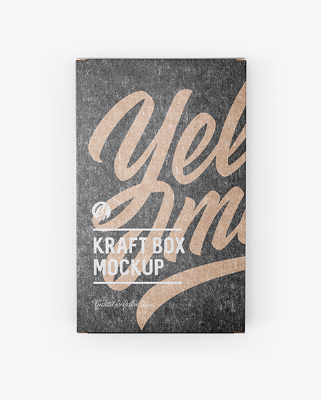 Download Kraft Paper Box Mockup Top View In Box Mockups On Yellow Images Object Mockups PSD Mockup Templates