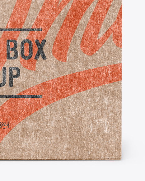 Kraft Paper Box Mockup Front View PSD #1
