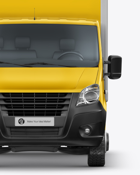 Download Box Truck Mockup Front View In Vehicle Mockups On Yellow Images Object Mockups Yellowimages Mockups