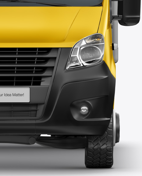 Download Box Truck Mockup Front View In Vehicle Mockups On Yellow Images Object Mockups