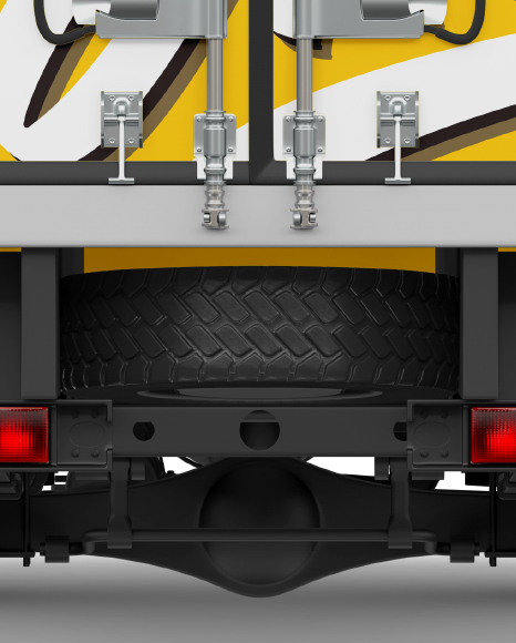 Download Box Truck Mockup Back View In Vehicle Mockups On Yellow Images Object Mockups Yellowimages Mockups