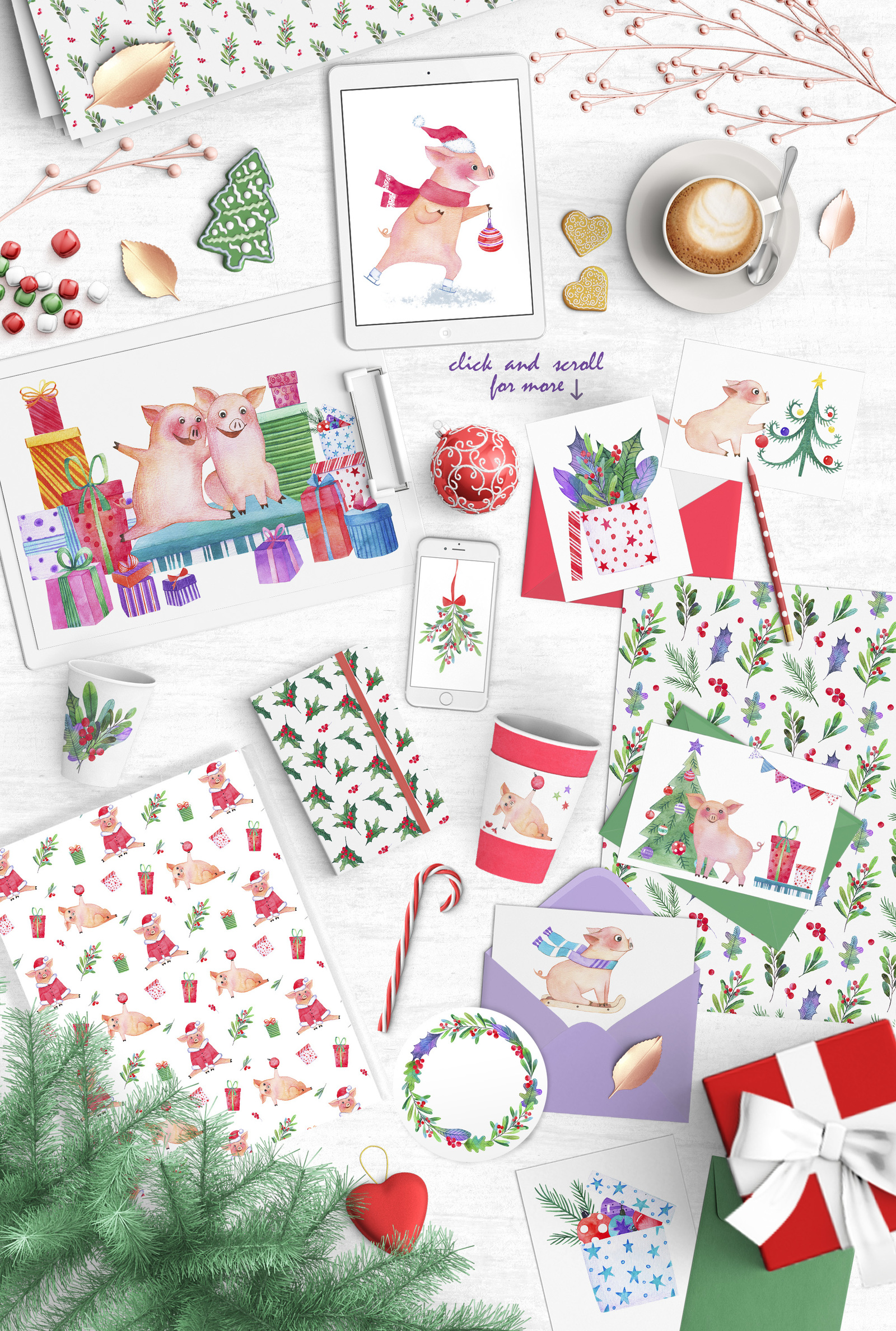 Holiday with funny piglets! on Yellow Images Creative Store