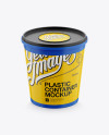 Download Matte Plastic Container Mockup - Front View (High-Angle Shot) in Cup & Bowl Mockups on Yellow ...