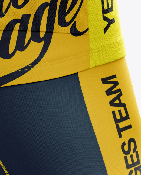 Download Men S Full Cycling Kit With Cooling Sleeves Mockup Hero Back Shot In Apparel Mockups On Yellow Images Object Mockups