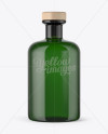 Green Glass Absinthe Bottle Mockup on Yellow Images Object Mockups