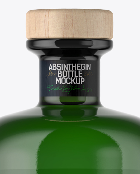 Download Green Glass Absinthe Bottle Mockup In Bottle Mockups On Yellow Images Object Mockups PSD Mockup Templates