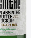 Green Glass Absinthe Bottle Mockup on Yellow Images Object Mockups