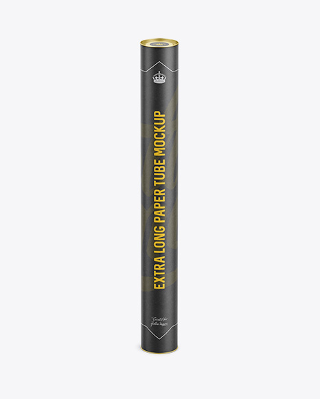 Download Extra Long Paper Tube w/ a Convex Lid - High-Angle View in Tube Mockups on Yellow Images Object ...