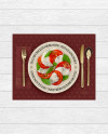 Plate with Caprese Salad and Cutlery Mockup - Top View