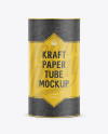 Medium Kraft Paper Tube w/ a Paper Label - Front View on Yellow Images