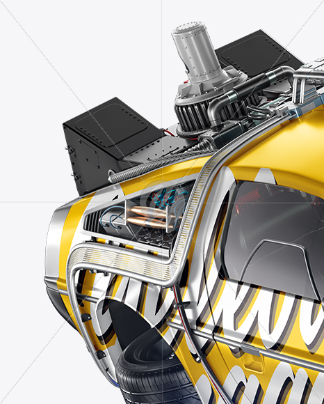 Download Flying Sport Car Mockup Half Side View In Vehicle Mockups On Yellow Images Object Mockups PSD Mockup Templates