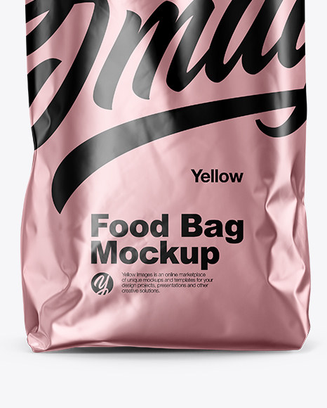 Matte Metallic Food Bag Mockup PSD #1