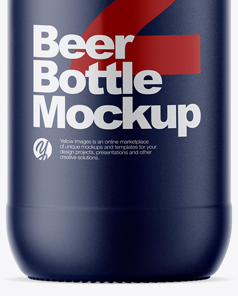 Matte Ceramic Beer Bottle Mockup PSD #1