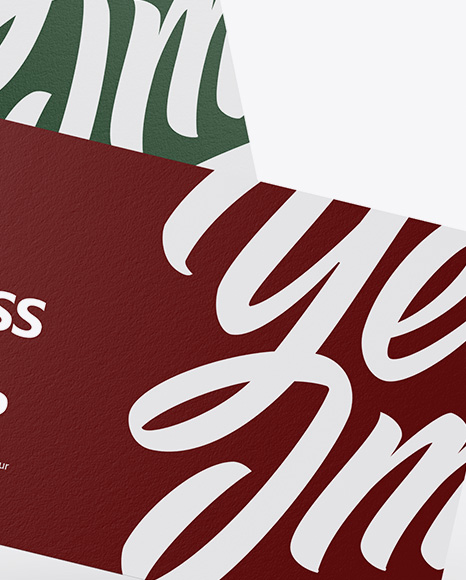 Two Paper Business Cards Mockup PSD #1