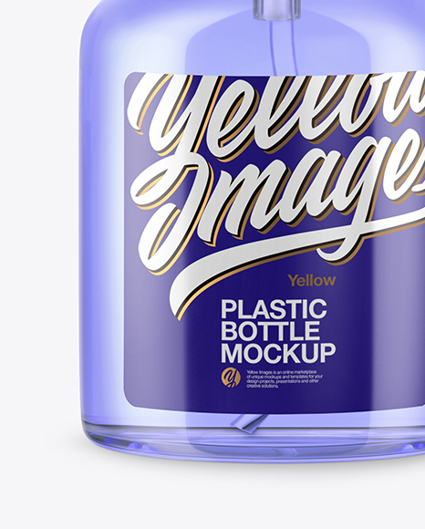 Clear Cosmetic Bottle with Pump Mockup PSD #4