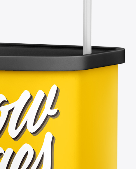 Stand Mockup Half Side View In Indoor Advertising Mockups On Yellow Images Object Mockups