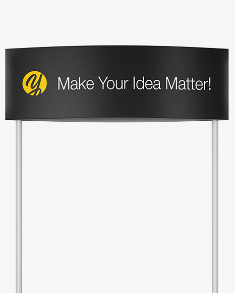 Stand Mockup Front View In Indoor Advertising Mockups On Yellow Images Object Mockups