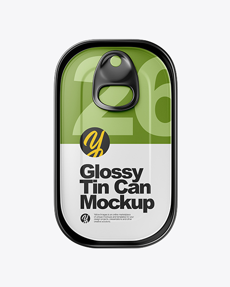 Glossy Tin Can Mockup