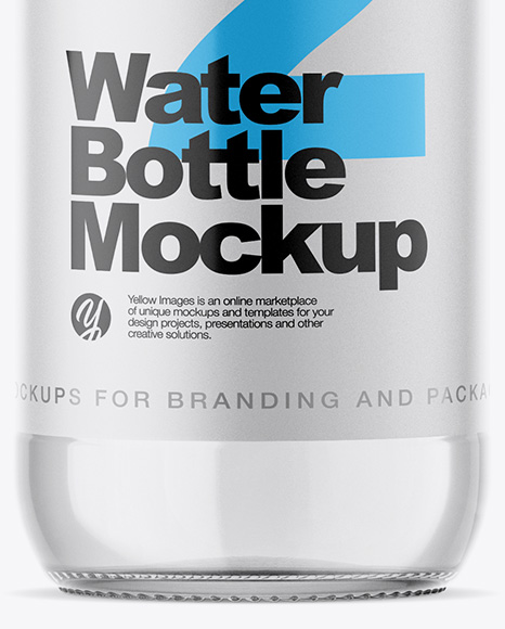 Clear Glass Bottle With Water Mockup PSD #1